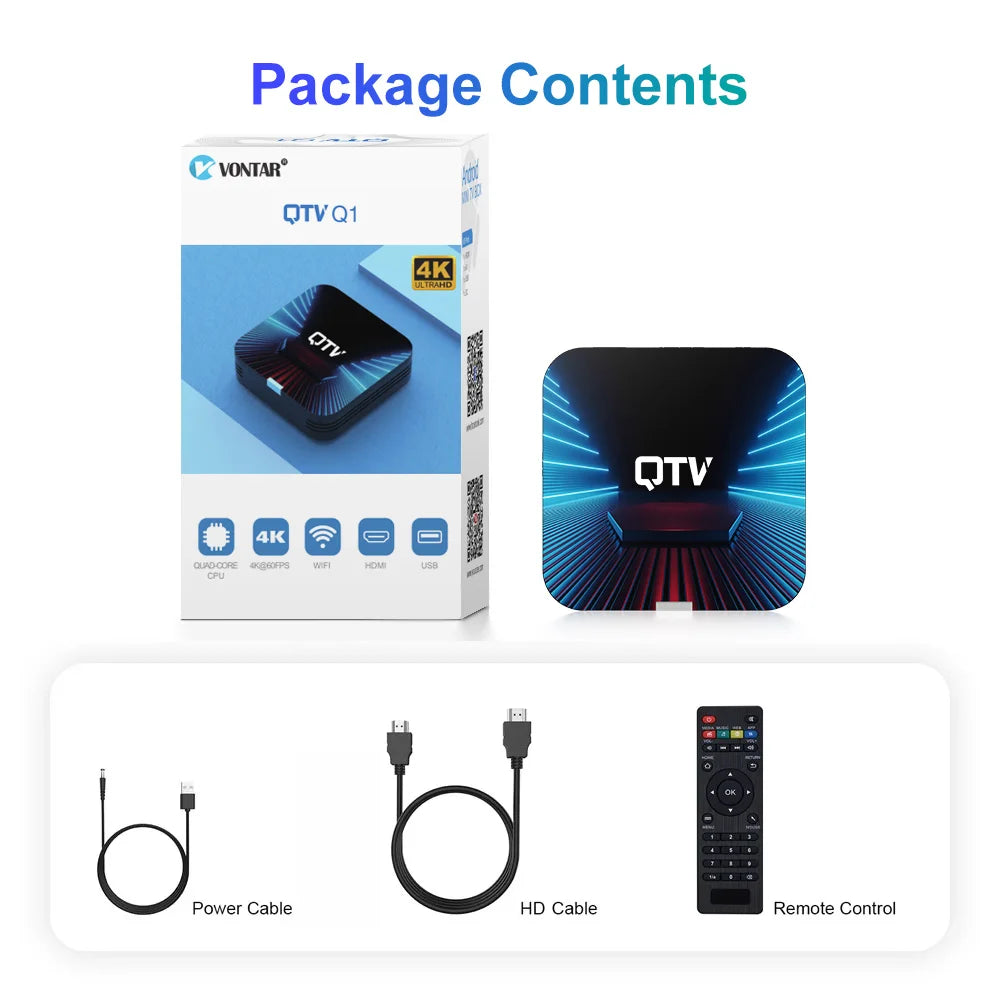 VONTAR QTV Q1 Android 10 TV Box Allwinner H313 2GB/16GB 4K Media Player Set Top Box