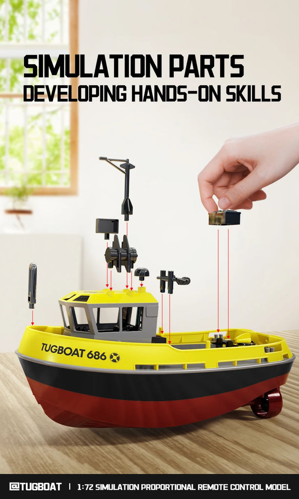 686 RC Boat 1/72 Dual Motor Wireless Remote Control Ship – 2.4G