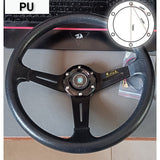 Universal 14 Inch Racing Steering Wheel Deep Dish PU Leather Drift Steering Wheel with ND Logo – Black thumbnail 5