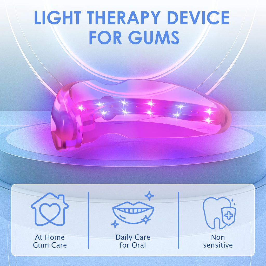 Teeth Whitening Accelerator 650nm Red and Blue LED Light Therapy Device for Gum Health and Oral Care
