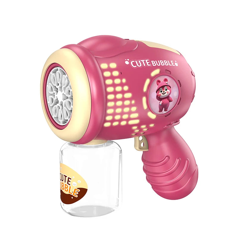 Porous Astronaut Electric Bubble Gun for Kids – Automatic Bubble Machine with Light, Summer Outdoor Party Toy