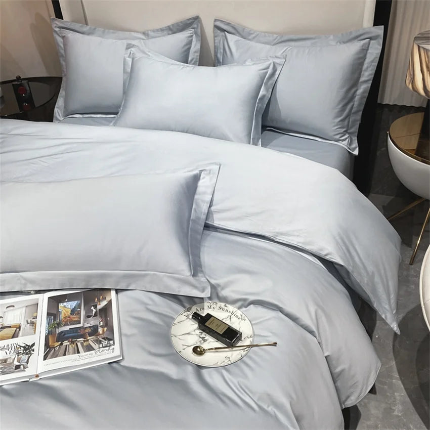 Luxury 100% Egyptian Cotton Bedding Set – Duvet Cover & Pillowcases, Soft Bed Linen for Double, Queen, King Size Beds