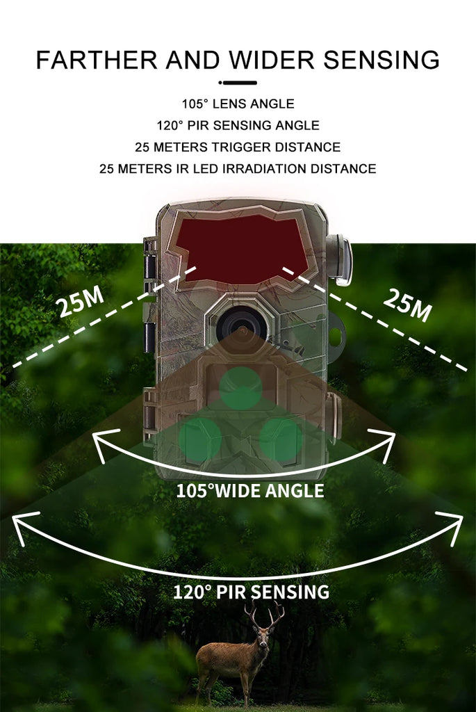 H888 WIFI Wildlife Trail Camera 32MP 4K Hunting Night Vision IP66 Waterproof Photo Trap