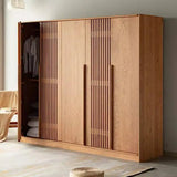 Luxury Modern Wooden Wardrobe with Sliding Doors and Storage Drawers – Nordic Style Bedroom Closet Furniture thumbnail 2