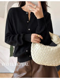 100% Cotton Women’s O-Neck Solid Cardigan – Luxury Designer Pullover thumbnail 31