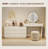 Makeup Vanity Dressing Table with Stool and Mirror – Modern Nordic Bedroom Dresser with Storage Drawers thumbnail 12