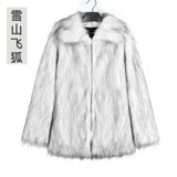 Men’s Faux Fox Fur Jacket Coat – Thick Shaggy Winter Outerwear thumbnail 34