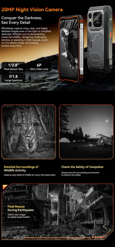 Blackview XPLORE 1 Rugged Smartphone with Walkie Talkie, 20000mAh, 6.78" 120Hz Display, 64MP Camera, MediaTek Dimensity 7050