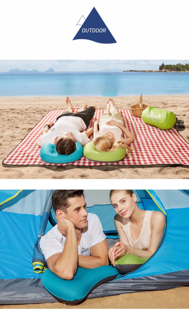 WESTTUNE Portable Inflatable Camping & Travel Pillow – Ultralight, Durable, and Ergonomic Neck & Lumbar Support