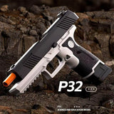 P32 Automatic Shell Ejection Toy Pistol with Soft Bullets – Kids Military Style Play Gun thumbnail 1