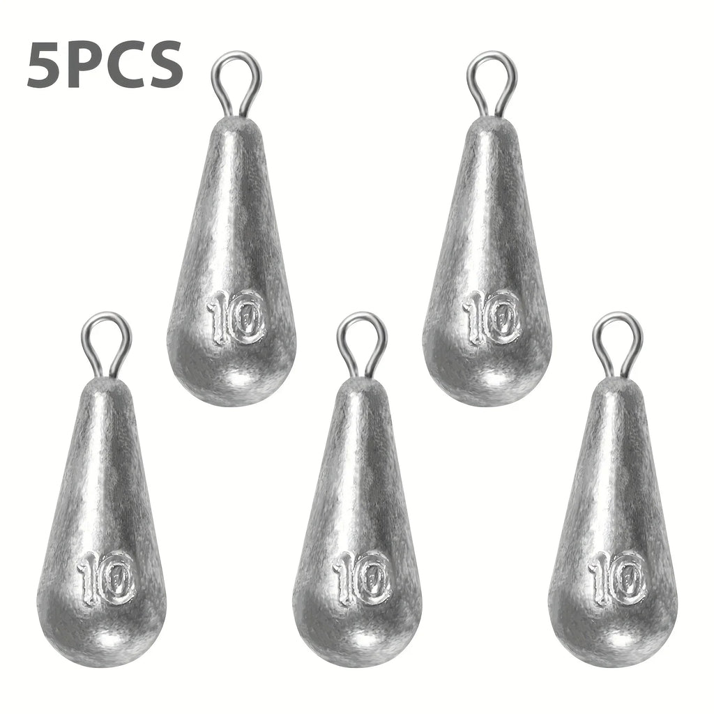 Premium Teardrop Fishing Weights Sinkers – 10 Sizes Lead Drop Shot Weights with 360° Swivel for Freshwater & Saltwater