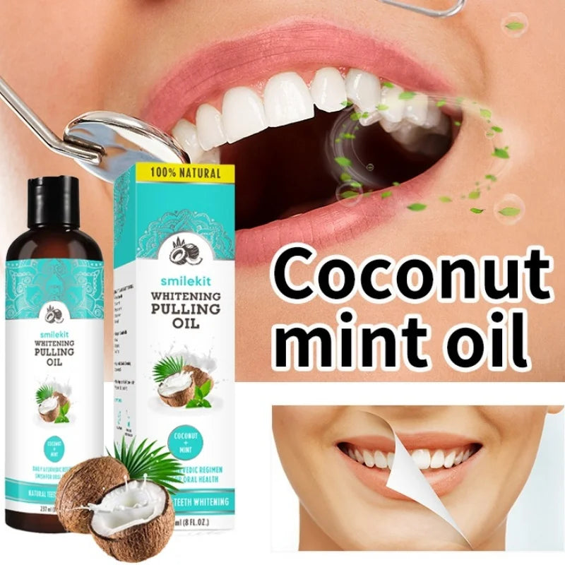 Natural Coconut Mint Pulling Oil Mouthwash Alcohol-Free Fresh Breath & Gum Care 100ml / 237ml