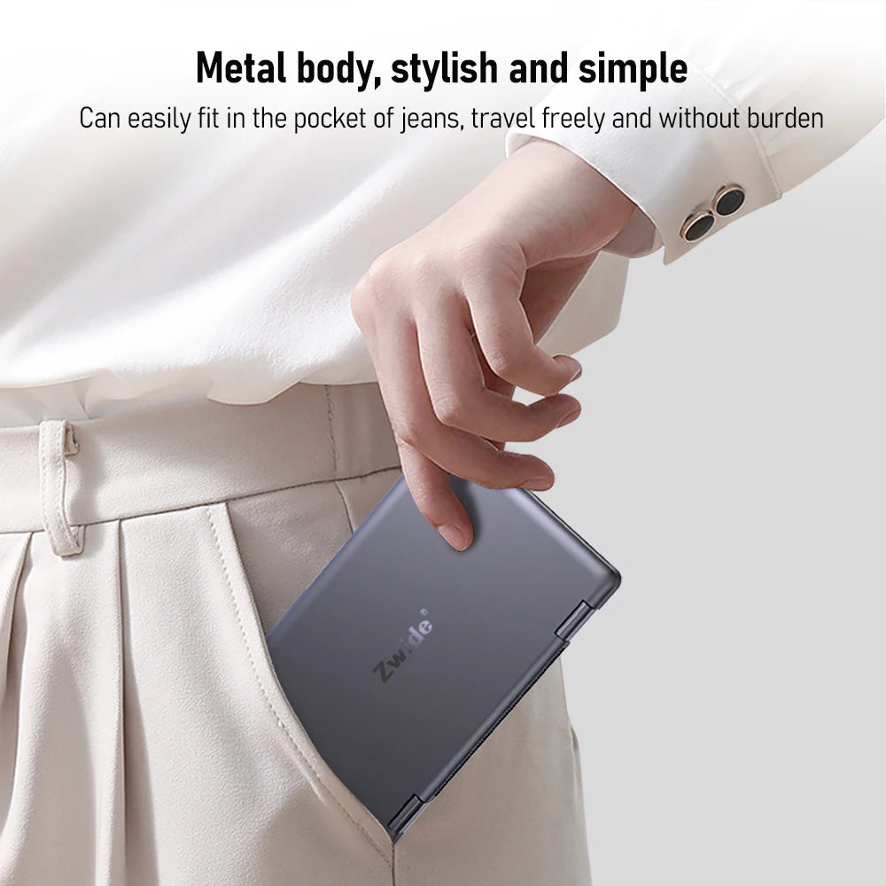 Zwide Mini Laptop 8-inch Touchscreen – 2-in-1 Pocket Laptop for Business & Entertainment