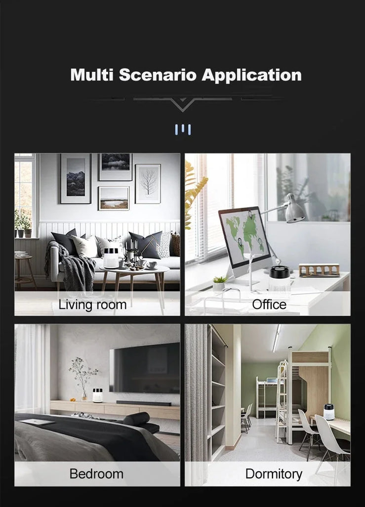 Desktop Air Purifier with Negative Ions, Formaldehyde Removal, Air Quality Detector & Night Light