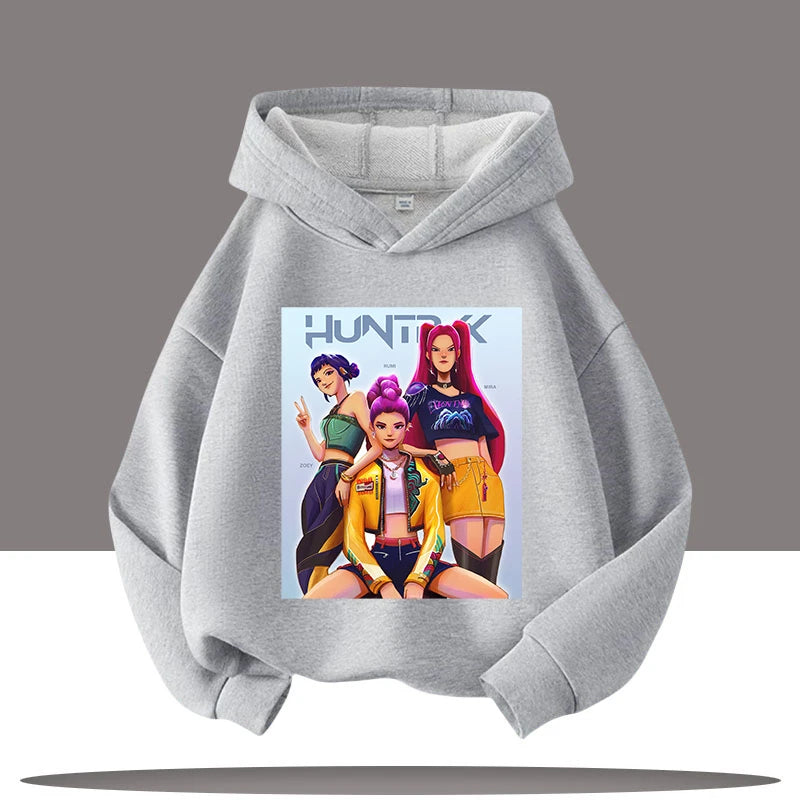 K-pop Demon Hunters Hoodie for Kids – Boys & Girls Fashion Pullover with Saja Print