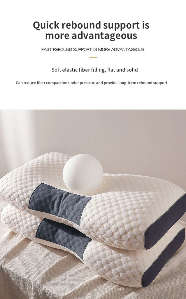 Neck Pillow for Sleep and Cervical Support – Orthopedic SPA Massage Pillow with Soybean Fiber