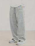 Men’s Corduroy Casual Pants Loose Fit Straight Leg with Elastic Waist and Drawstring thumbnail 7