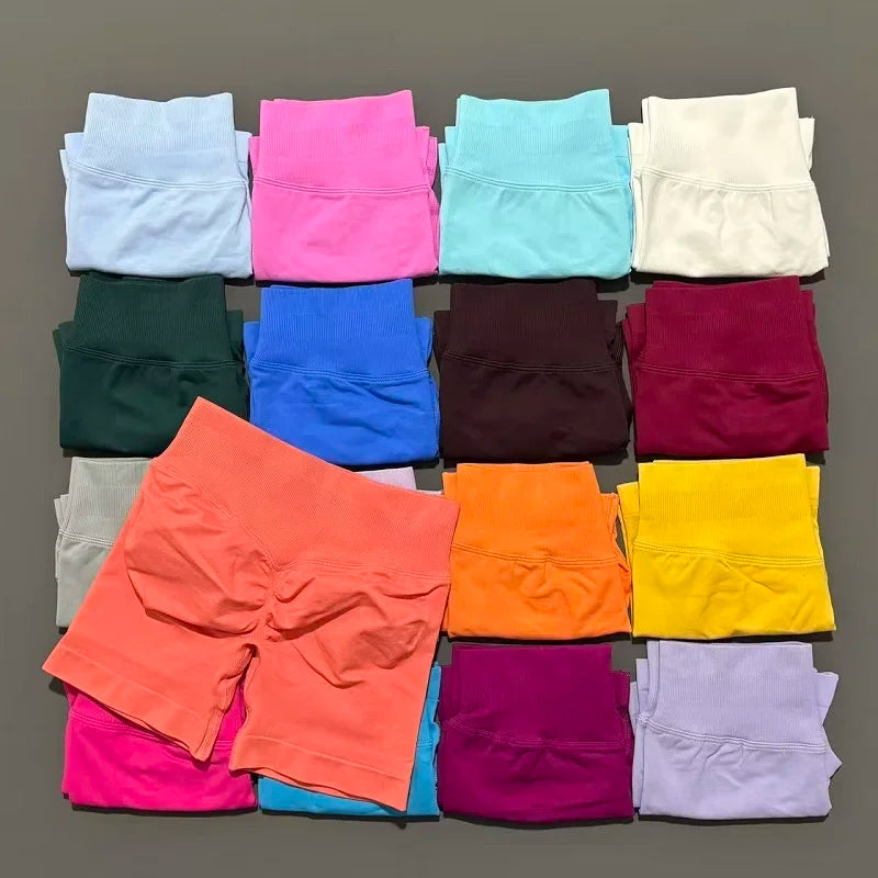 Women High Waist Fitness Shorts – Yoga, Gym, Running Sportswear