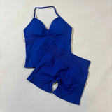 Women’s Seamless Yoga Gym Set – Backless Tank Top & High Waist Scrunch Shorts (2PCS) thumbnail 39