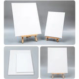 5pcs White Blank Square Artist Canvas Wooden Frame Cotton Boards for Oil, Acrylic & Watercolor Painting thumbnail 2