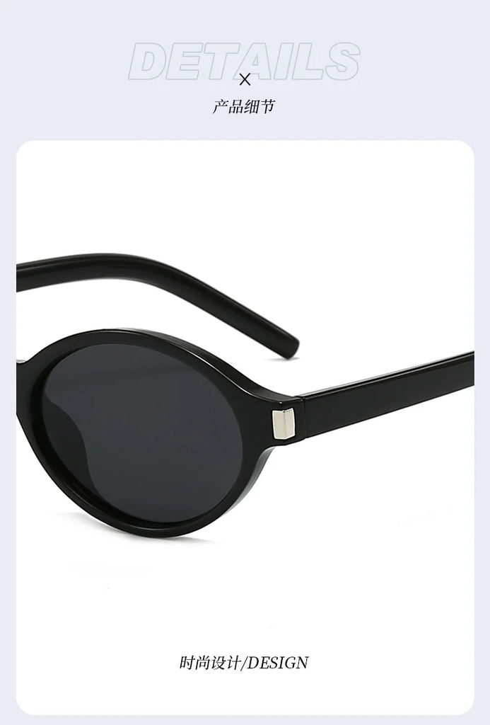 Oval Rice Nail Retro Fashion Sunglasses – Customizable Myopia Lenses 0~-6.0