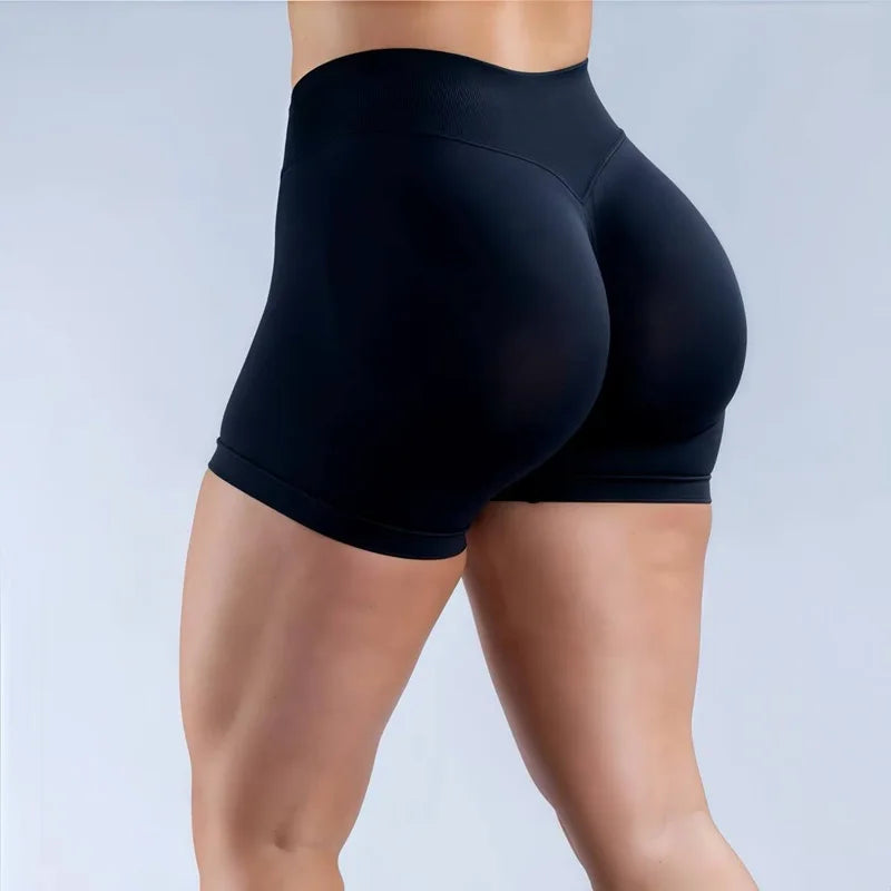 HISTELLO Women’s 4.5" Impact Fitness Biker Shorts – Low Waist Scrunch Butt Yoga & Gym Shorts