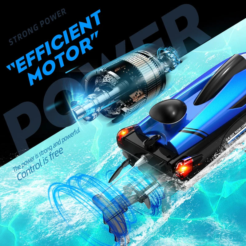 HJ808 RC Battery Boat 2.4GHz 25km/h High-Speed Remote Control Racing Ship Model Toy
