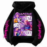Cute Girls Hooded Sweatshirt KPop Demon Hunter Cartoon Casual Top – Purple & Pink thumbnail 13