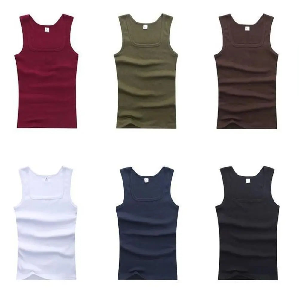 Men’s Sleeveless Cotton Fitness Tank Top – Breathable Summer Gym Vest