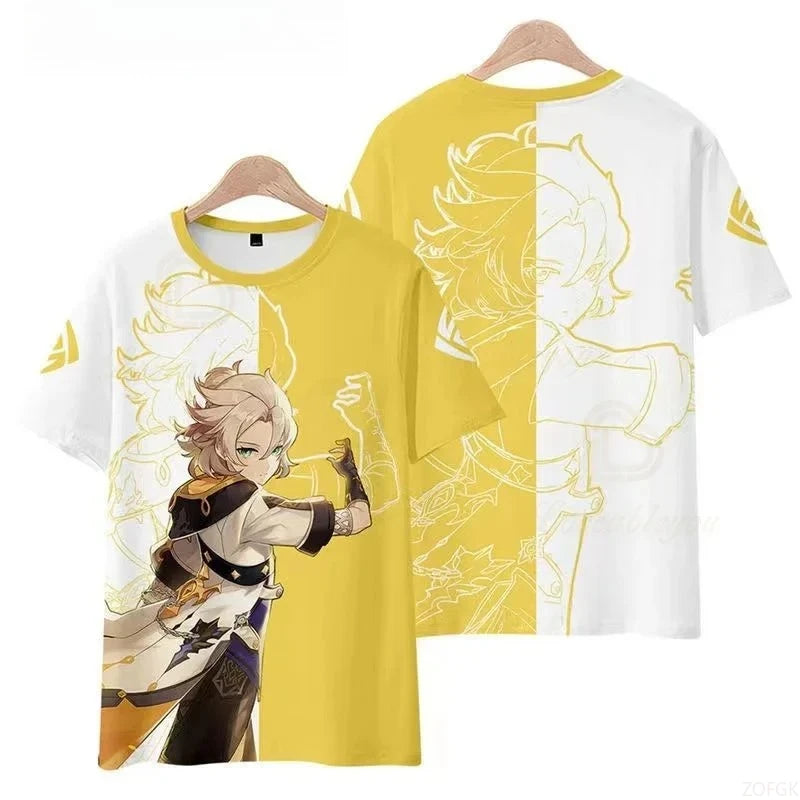 Genshin Impact Cartoon Kids T-Shirt – Unisex Short Sleeve Summer Tee for Boys & Girls