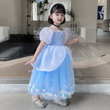 Cinderella Princess Cosplay Dress for Girls – Ball Gown Sequin Tutu Puff Mesh Summer Dress for Birthday & Carnival thumbnail 12