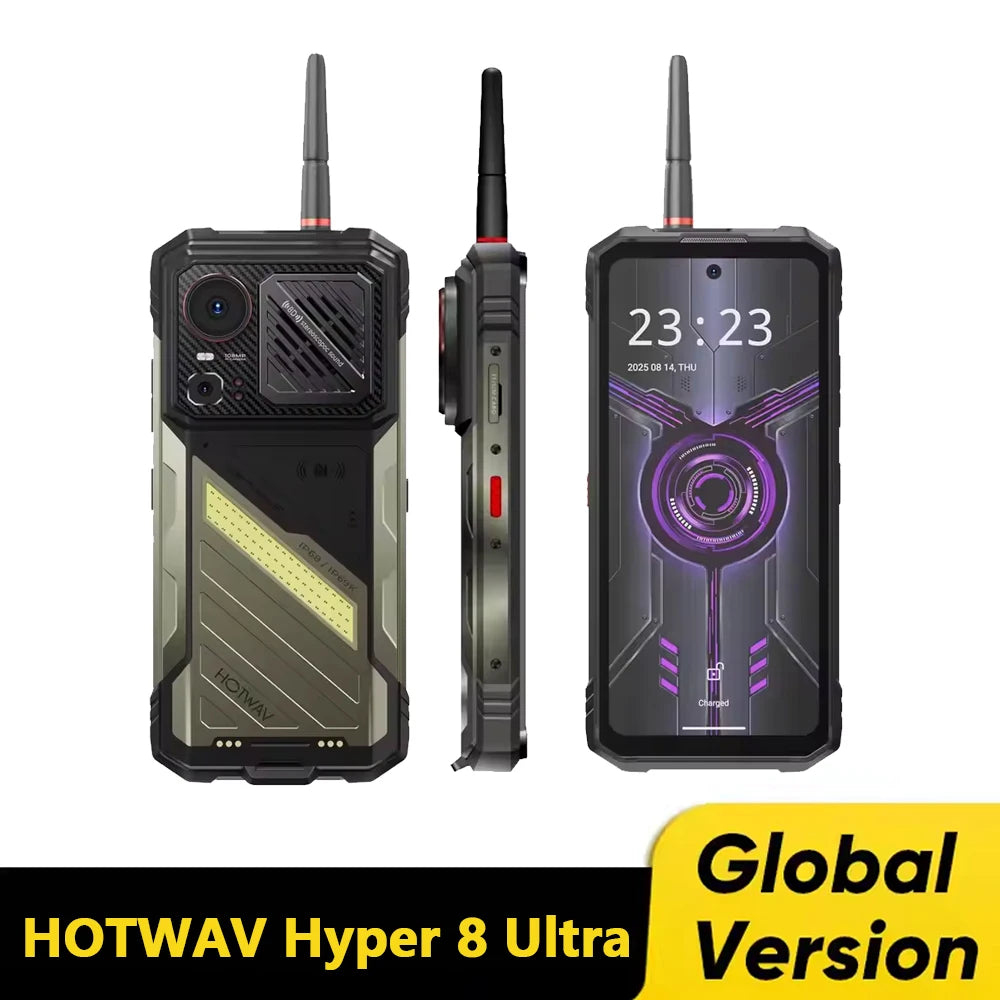 HOTWAV Hyper 8 Ultra Rugged Walkie-Talkie 5G Smartphone 12GB 512GB 12000mAh 108MP NFC Android 15