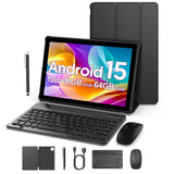 BAKEN 10-Inch Android 15 Tablet – Quad Core Processor, 12GB RAM (3GB+9GB), 64GB Storage, 1280x800 HD Display, Dual Camera, 5G WiFi thumbnail 1