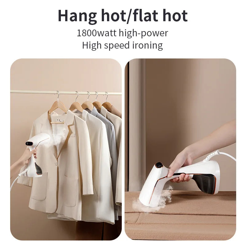 1800W Handheld Garment Steamer with Touch Screen Control and 320ml Water Tank