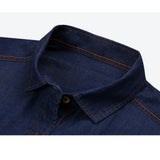 Men’s Autumn Cotton-Blend Denim Shirt – Casual Long Sleeve Button-Up with Single Pocket thumbnail 9