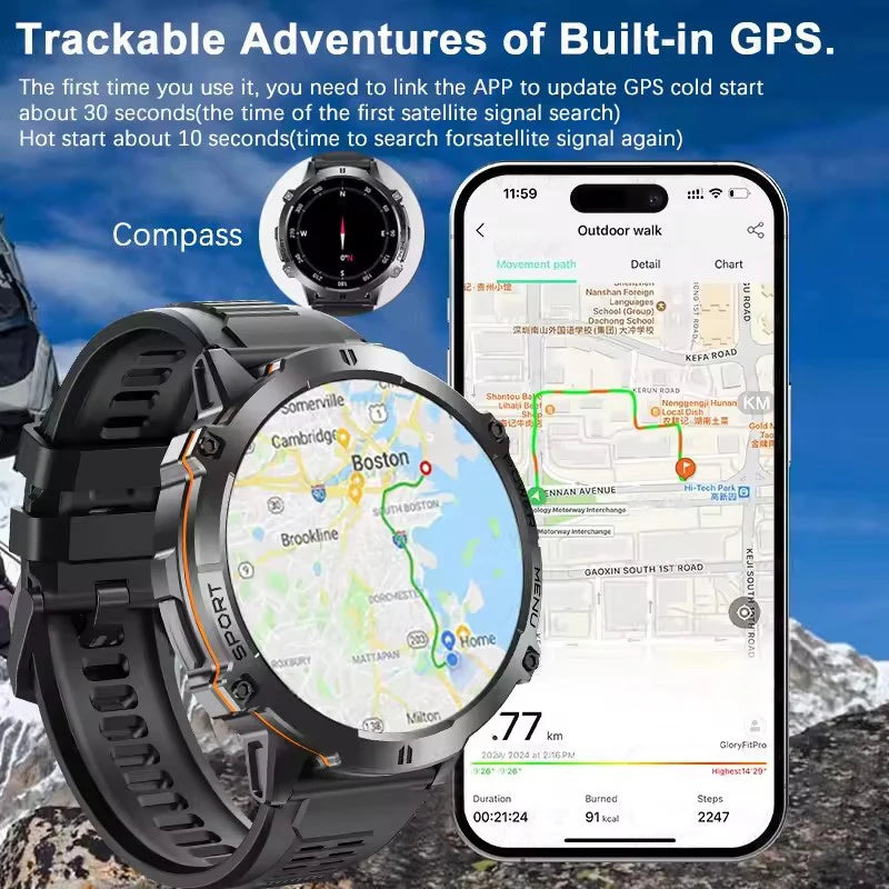 KAVSUMI X3 Outdoor GPS Smartwatch Ultra 2025 1000mAh AMOLED Display 10ATM Waterproof Bluetooth Call Sports Watch