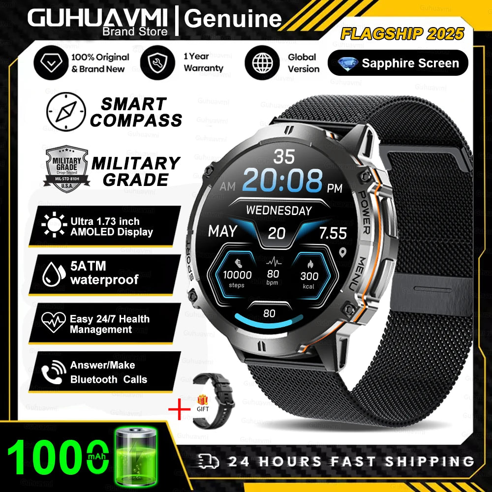 KAVSUMI X3 Outdoor GPS Smartwatch Ultra 2025 1000mAh AMOLED Display 10ATM Waterproof Bluetooth Call Sports Watch