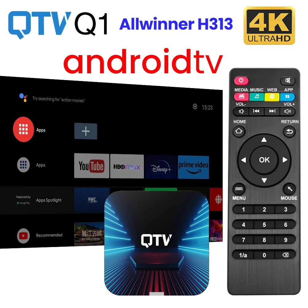 VONTAR QTV Q1 Android 10 TV Box Allwinner H313 2GB/16GB 4K Media Player Set Top Box