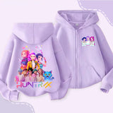 Movie Kpop Demon Hunters Zipper Hoodie for Kids – Unisex Sweatshirt for Girls & Boys thumbnail 7