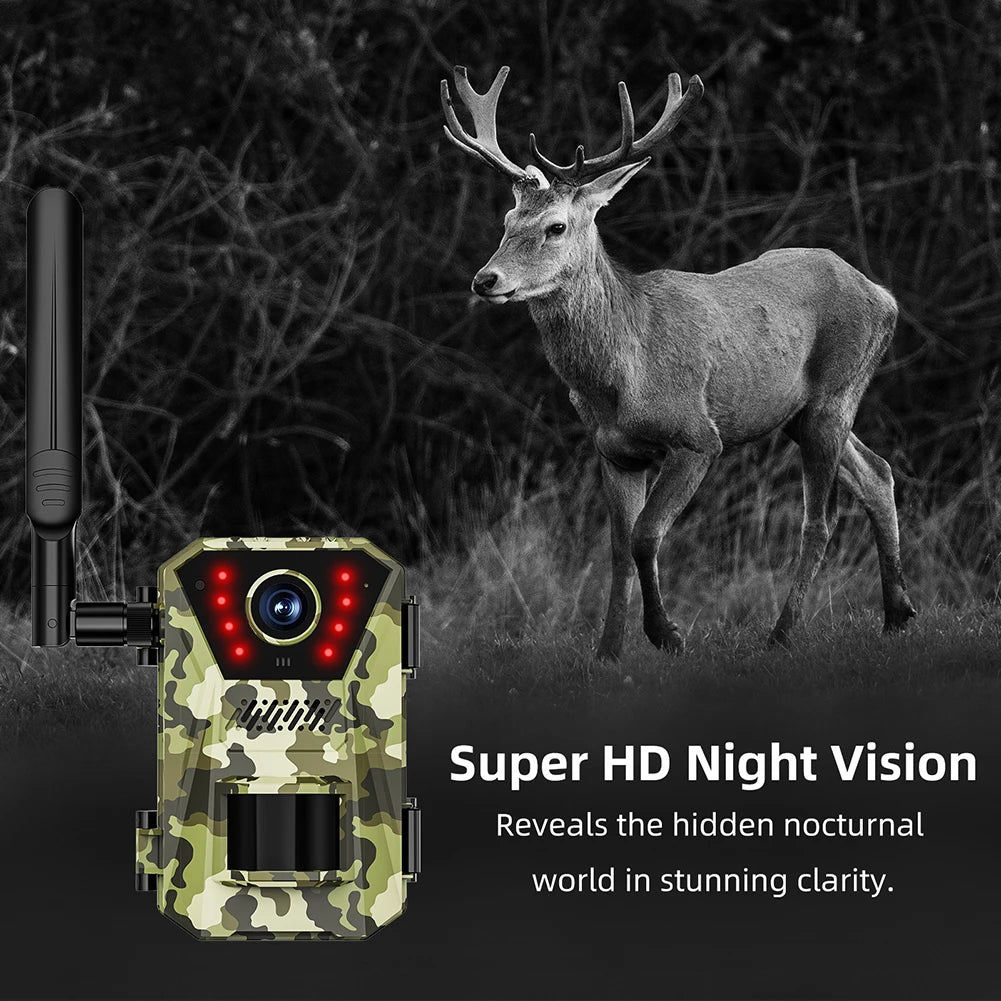 4G Solar Powered Infrared Outdoor Trail Camera – Waterproof Night Vision Wildlife Cam