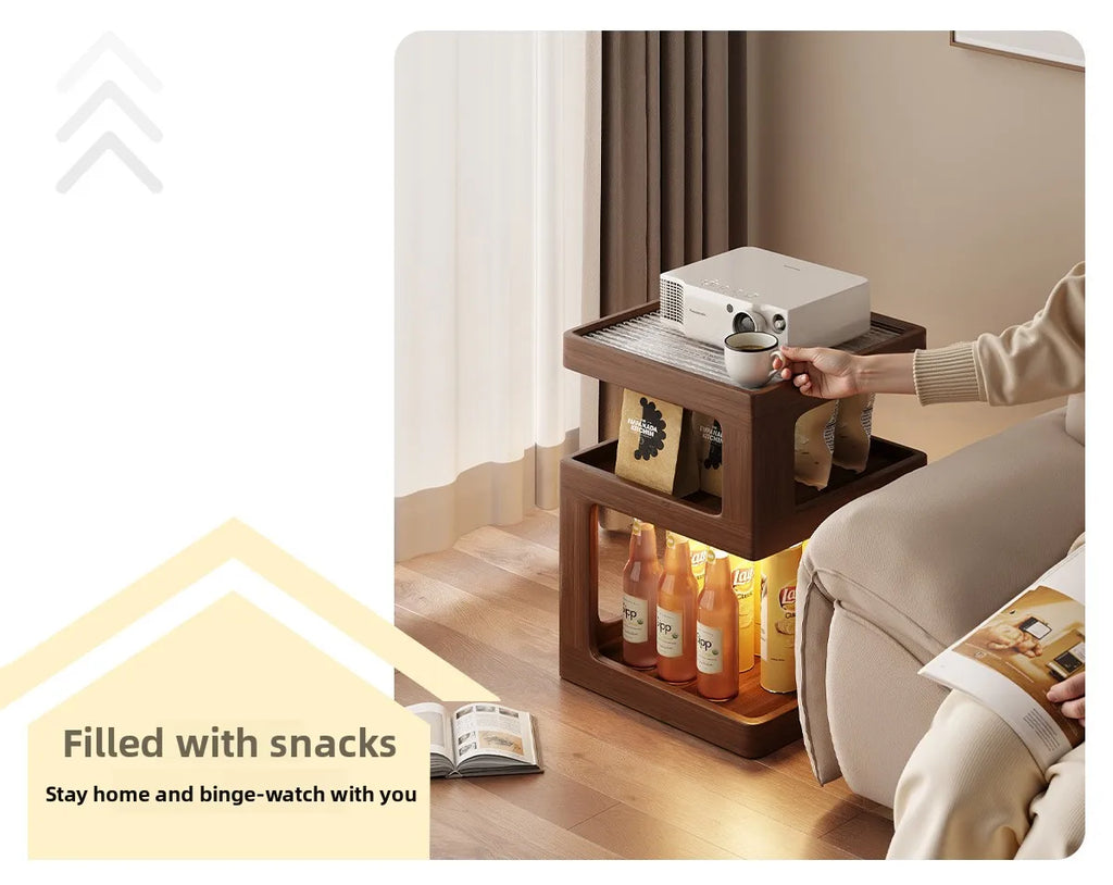 Solid Wood Bedside Table with Storage – Modern Minimalist Bedroom Side Table