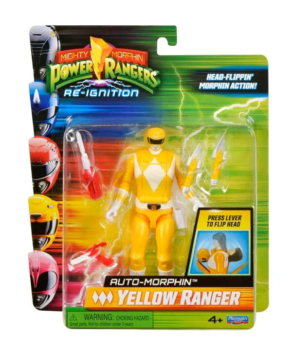 Mighty Morphin Power Rangers Re-Ignition Auto-Morphin Action Figures – Black Ranger, Red Ranger, Goldar, Rita Repulsa & Putty Patroller