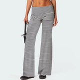 Casual Wide Leg Sweatpants for Women – Fold Over Low Rise Flare Yoga & Lounge Pants thumbnail 25
