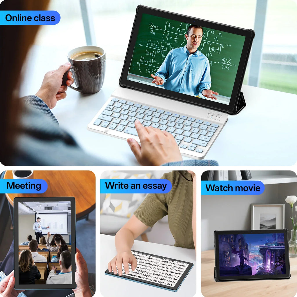 BAKEN 10-Inch Android 15 Tablet PC – 12GB RAM (3+9GB) + 64GB Storage, WiFi 6, Quad-Core Processor, Dual Camera, 6000mAh Battery