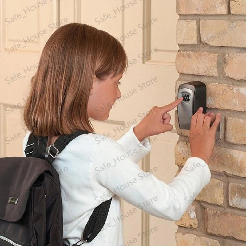 Wall Mount Key Lock Box 4-Digit Combination Security Safe for Home & Office