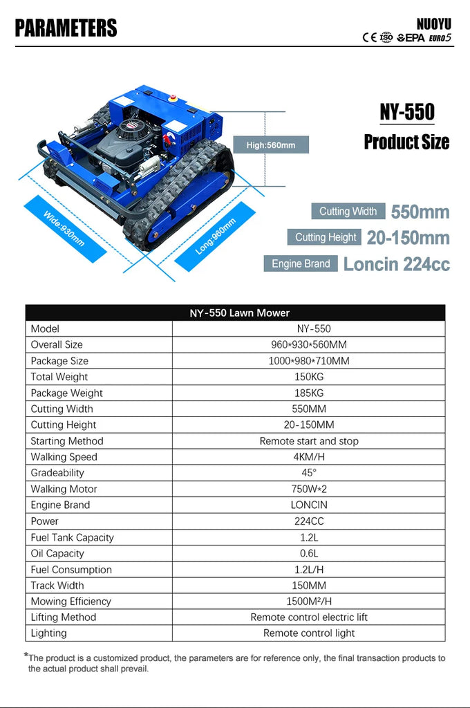Customised Remote-Controlled All-Terrain Lawn Mower Robot – Self-Propelled Zero-Turn Petrol Mower