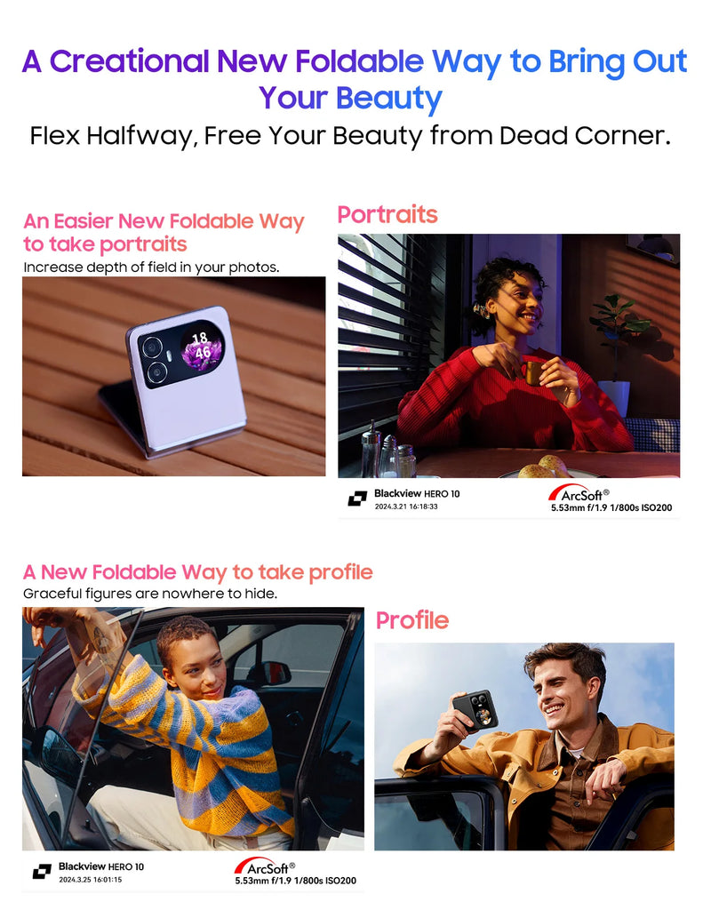 World Premiere 2025 Blackview HERO 10 Foldable Smartphone 6.9" AMOLED, 12GB RAM, 256GB Storage, 108MP Camera, 4000mAh