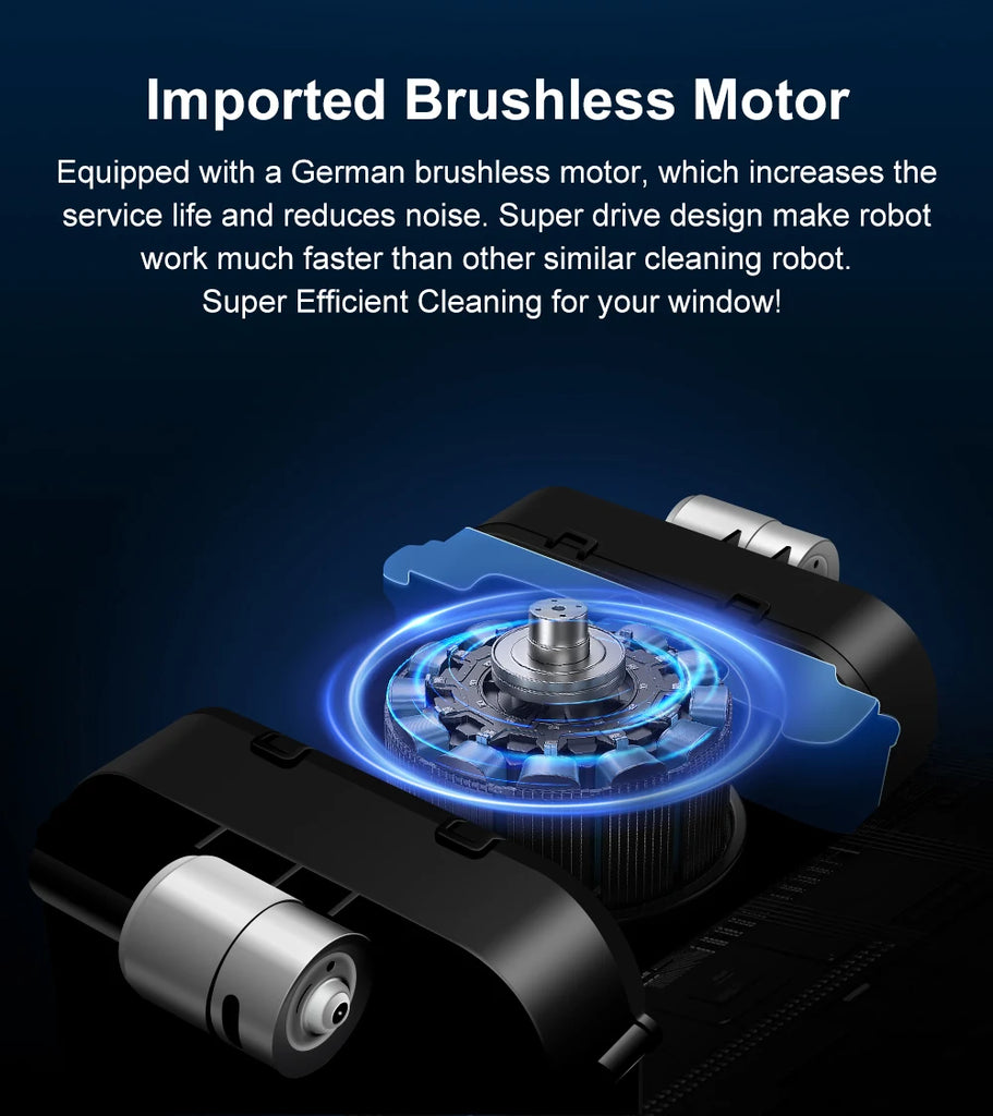 ABIR WD9 Robot Window Vacuum Cleaner 9000PA with 4-Way Water Spray & Laser Sensor