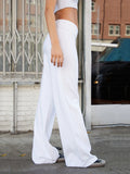 Casual Wide Leg Sweatpants for Women – Fold Over Low Rise Flare Yoga & Lounge Pants thumbnail 9