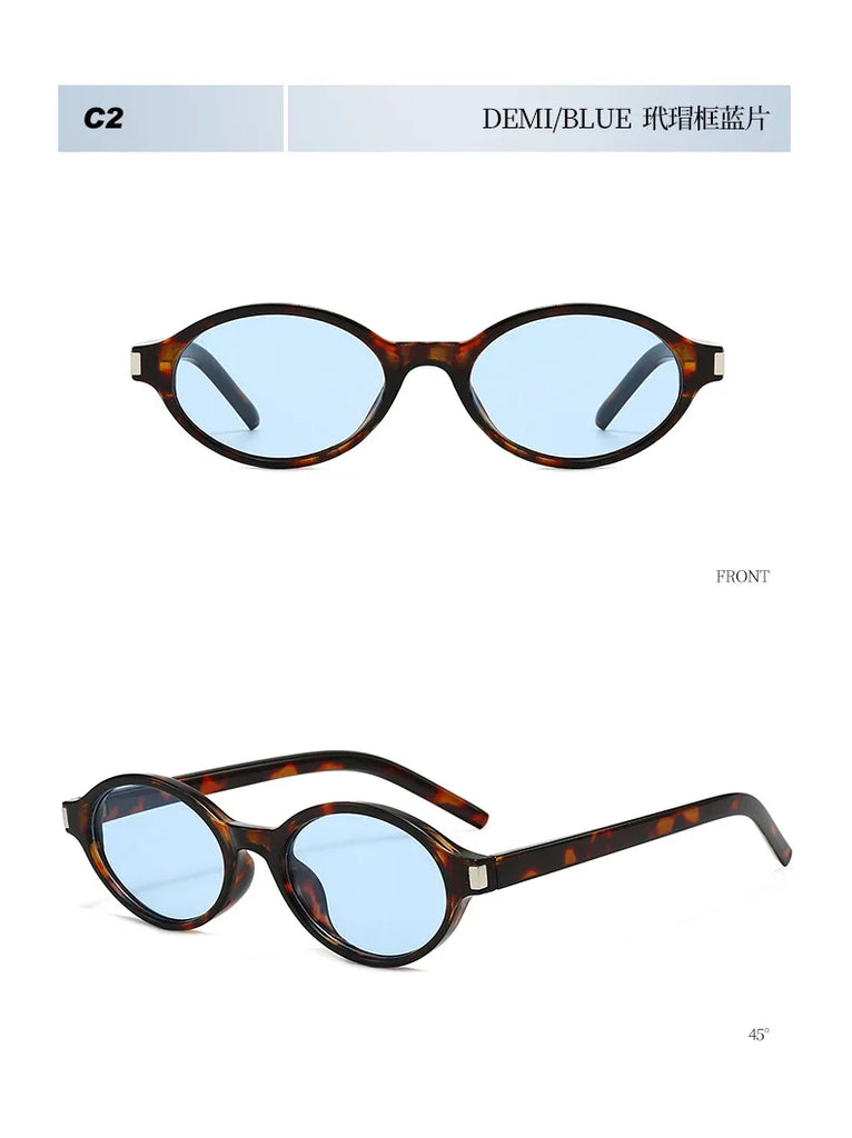 Oval Rice Nail Retro Fashion Sunglasses – Customizable Myopia Lenses 0~-6.0